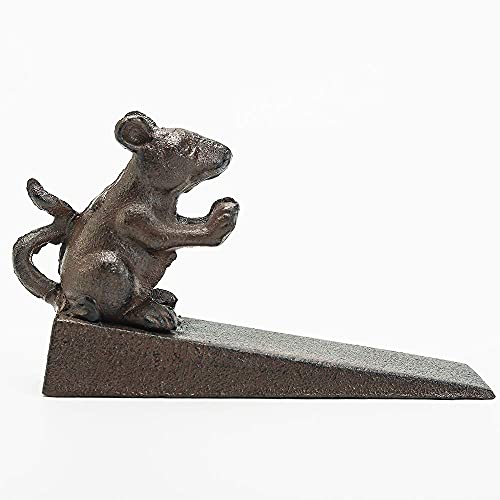 Sungmor Heavy Duty Gusseisen Vivid Mouse Türstopper | 15 × 5 × 10 cm, Antikstil | Dekorativer niedlicher Tierstatuen-Türstopper-Keil | Winddichte Türhalterung für Patio Yard Garden Farmhouse von Sungmor