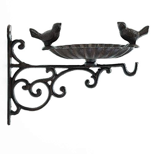 Sungmor Robuste Vogelfutterstation aus Gusseisen mit Aufhängevorrichtung – an der Wand montierte Vogeltränke – Vintage & Lovely Birds Hanger Wandhaken von Sungmor