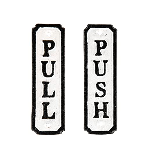 Sungmor Gusseisen Push Pull Türschilder, Metall Push and Pull Schild für Outdoor Gate - Dekorative vertikale Schilder für drinnen und draußen in Weiß und Schwarz, 2er-Set, 5,3 x 1,6 Zoll Sungmor Gusseisen Push Pull Türschilder, Metall Push and Pull Schild für Outdoor Gate - Dekorative vertikale Schilder für drinnen und draußen in Weiß und Schwarz, 2er-Set, 5,3 x 1,6 Zoll von Sungmor