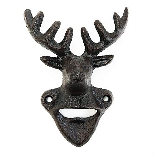 Sungmor Flaschenöffner aus Gusseisen – robuster Wand-Bierflaschenöffner – 15,2 cm großer Hirschkopf zur Wandmontage, Kronkorkenöffner im rustikalen Vintage-Stil – toller Artikel für Bar, Küche Sungmor Flaschenöffner aus Gusseisen – robuster Wand-Bierflaschenöffner – 15,2 cm großer Hirschkopf zur Wandmontage, Kronkorkenöffner im rustikalen Vintage-Stil – toller Artikel für Bar, Küche von Sungmor