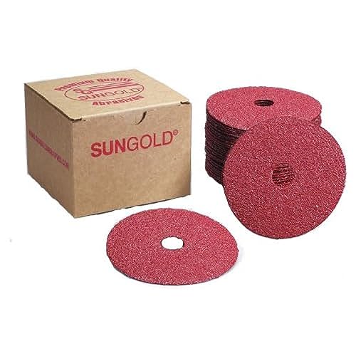 Sungold Abrasives 16902 Aluminiumoxid-Faserscheibe, 10,4 cm x 2,2 cm Mittelloch, 25 Stück, Körnung 36 von Sungold Abrasives