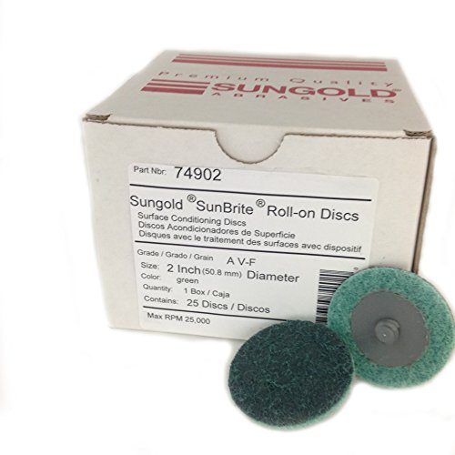 Sungold Abrasives 74902 Schnellwechselscheibe, nicht gewebt, 5 cm, Grün, 25 Stück von Sungold Abrasives