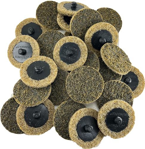 Sungold Abrasives 74904 Grobe, nicht gewebte Oberflächenpflege, R-Typ, Schnellwechselscheibe, 5 cm, Braun (25 Stück/Box) von Sungold Abrasives