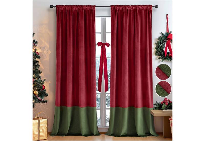 Sunicol Gardine Blickdicht Samtvorhang für Schlafzimmer Wohnzimmer, 2er Set, Wunderschön Weich Vorhang Verdunkelung Velvet Gardinen von Sunicol