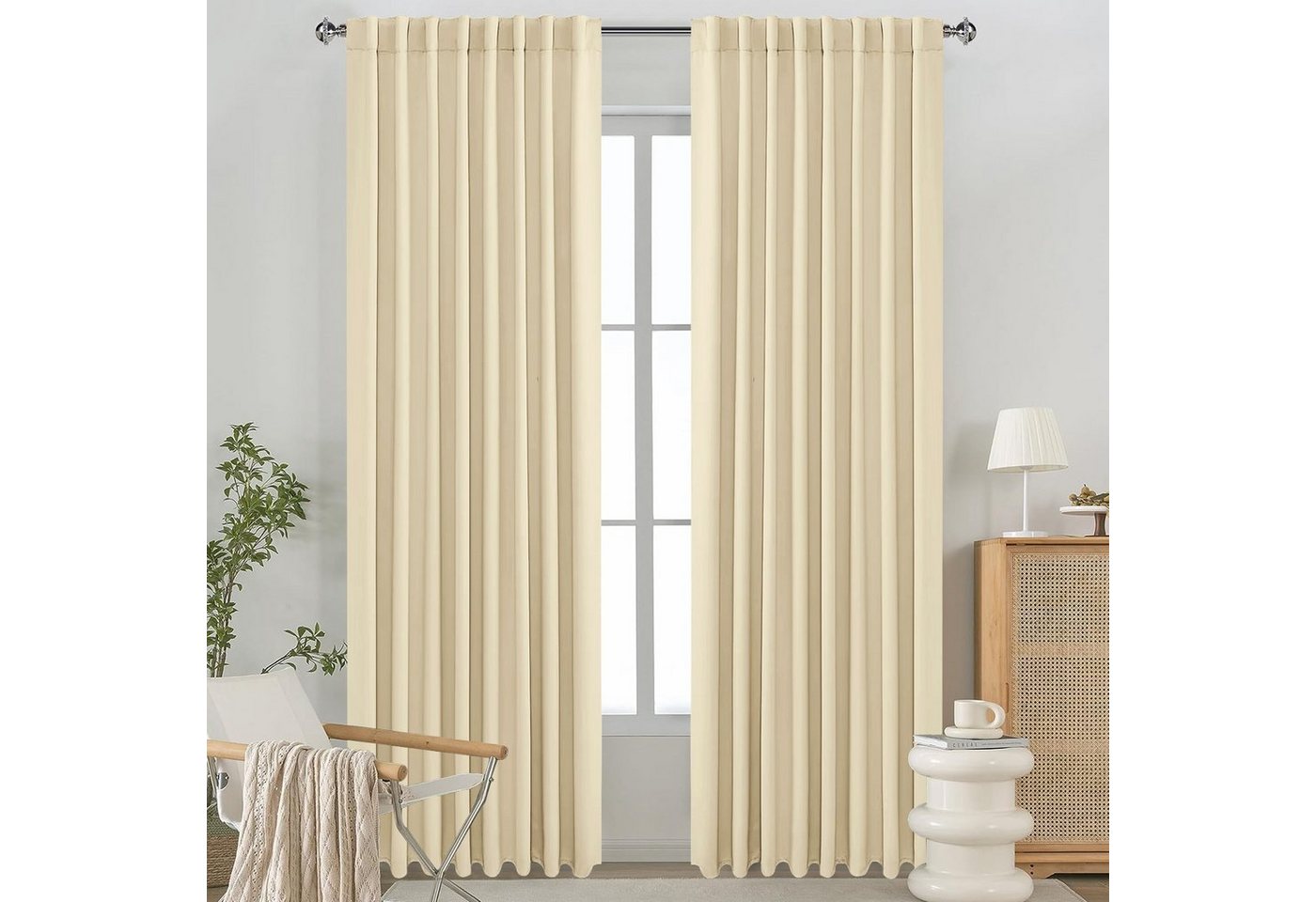 Sunicol Gardine Blickdicht Vorhang Thermo Verdunkelungsvorhang Kräuselband Dekoschal, (1 St), Verdunklungsvorhänge mit Ösen Schlafzimmer Wärmeisolierend von Sunicol
