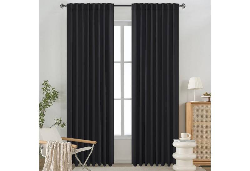 Sunicol Gardine Blickdicht Vorhang Thermo Verdunkelungsvorhang Kräuselband Dekoschal, (2 St), Verdunklungsvorhänge mit Ösen Schlafzimmer Wärmeisolierend von Sunicol