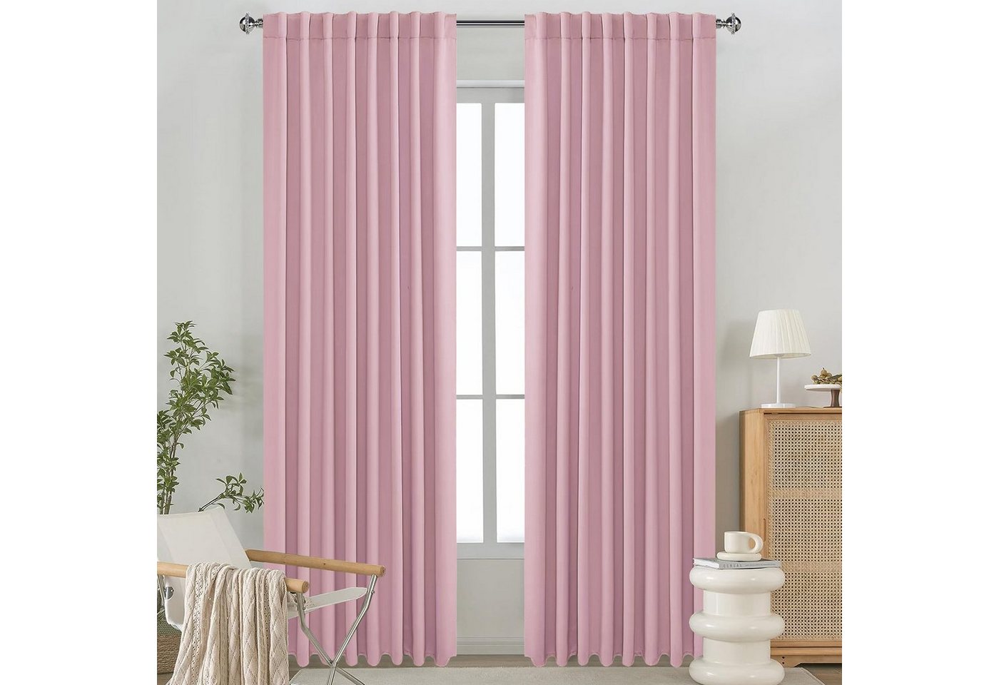 Sunicol Gardine Blickdicht Vorhang Thermo Verdunkelungsvorhang Kräuselband Dekoschal, (2 St), Verdunklungsvorhänge mit Ösen Schlafzimmer Wärmeisolierend von Sunicol