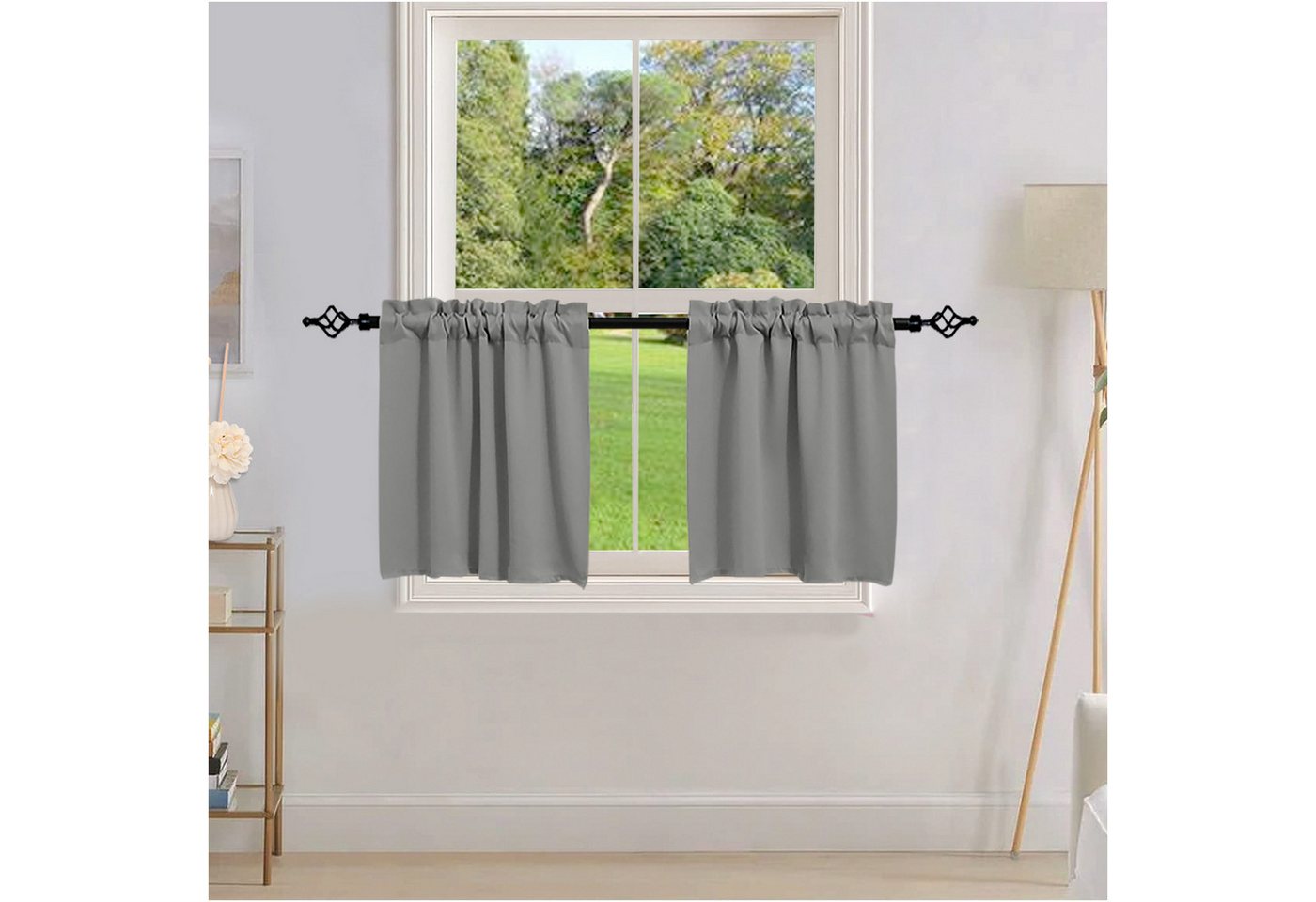 Sunicol Scheibengardine Kurzgardine Blickdicht Scheibengardine, Gardinen Modern Fenster, Küche Fenstervorhang Thermofenstervorhänge 2 er Set Sunicol Scheibengardine Kurzgardine Blickdicht Scheibengardine, Gardinen Modern Fenster, Küche Fenstervorhang Thermofenstervorhänge 2 er Set von Sunicol