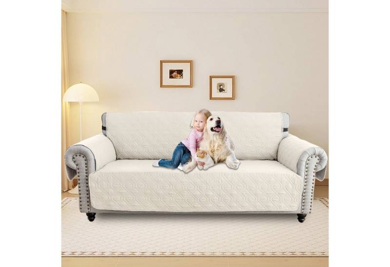 Sunicol Sofabezug Wasserdicht Gesteppter Haustier Hunde Couch Anti-Rutsch Schutz 1-3Sitz, Sesselschoner Sesselbezug Sofa Überwurf Armlehnenauflage von Sunicol