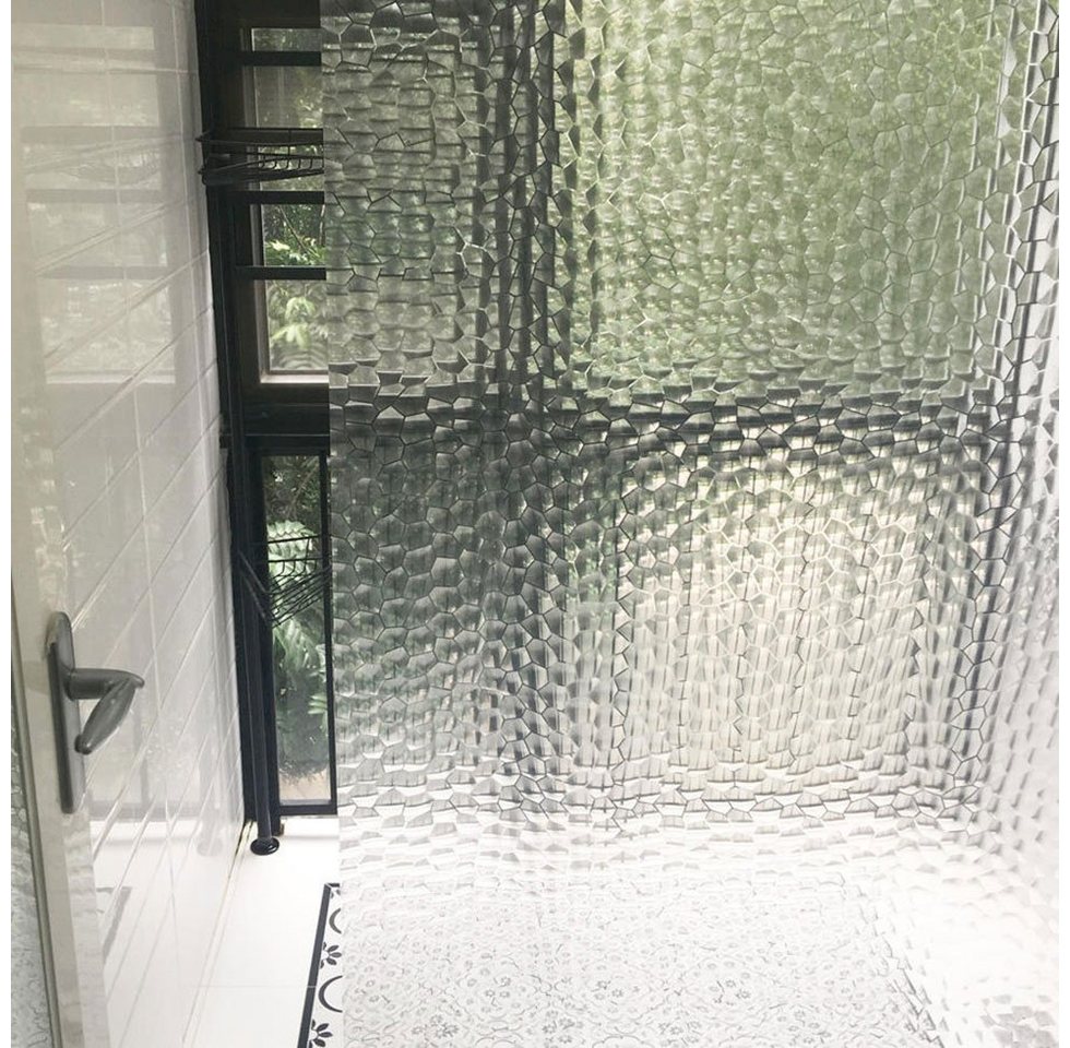Sunicol Duschvorhang 3D, Wasserwürfel, Transparent, Wasserdicht,EVA,mit Haken, Badezimmer Breite 80 cm (1-tlg), Höhe 180/200cm von Sunicol