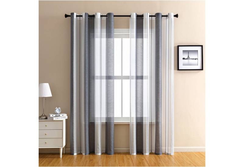Sunicol Gardine 2er Set Voile Vorhang Zweifarbiger Transparente Vorhang mit Ösen, Ösenschal Fensterschal Lichtdurchlässig für Schlafzimmer Wohnzimmer Sunicol Gardine 2er Set Voile Vorhang Zweifarbiger Transparente Vorhang mit Ösen, Ösenschal Fensterschal Lichtdurchlässig für Schlafzimmer Wohnzimmer von Sunicol
