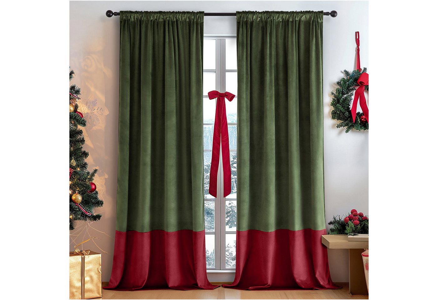 Sunicol Gardine Blickdicht Samtvorhang für Schlafzimmer Wohnzimmer, 2er Set, Wunderschön Weich Vorhang Verdunkelung Velvet Gardinen von Sunicol