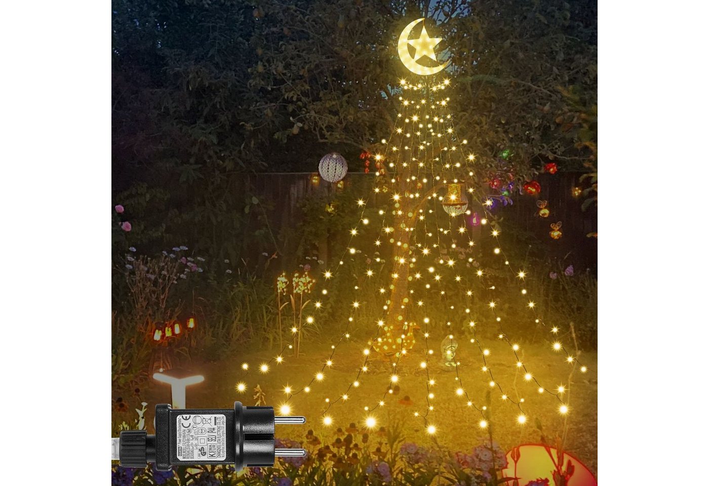 Sunicol LED-Baummantel 2M/3M Weihnachtsbaum Beleuchtung,Stern-Topper, 31V Sichere Spannung, 350-flammig, wasserdicht, 8 Modi Sunicol LED-Baummantel 2M/3M Weihnachtsbaum Beleuchtung,Stern-Topper, 31V Sichere Spannung, 350-flammig, wasserdicht, 8 Modi von Sunicol