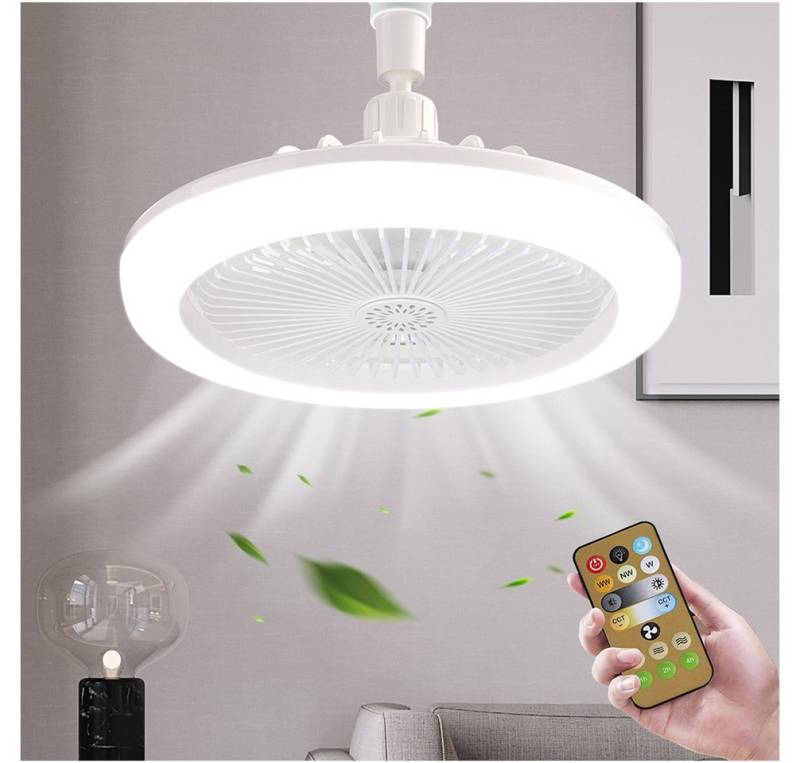 Sunicol LED Deckenleuchte Timerfunktion, Ventilatorfunktion, mit Ventilator, Fernbedienung, E27 Sockel, Leuchte/ Ventilator getrennt schaltbar von Sunicol