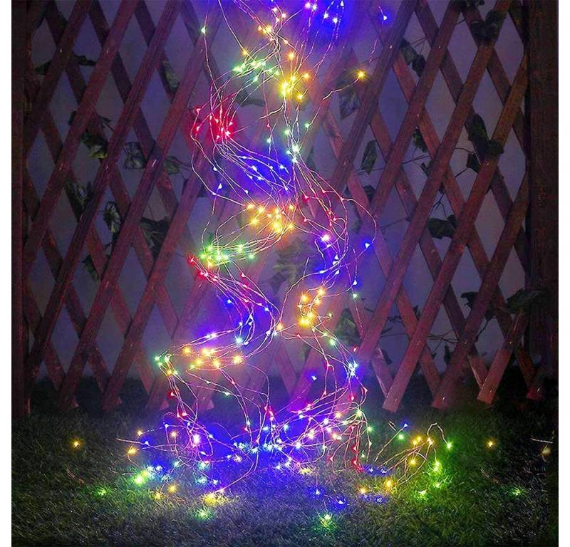 Sunicol LED-Lichterkette 2M, 10 Stränge,200 LEDs, 8 Modi, Batterie, Fernbedienung, Timer von Sunicol