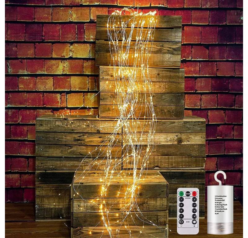 Sunicol LED-Lichterkette 2M, 10 Stränge,200 LEDs, 8 Modi, Batterie, Fernbedienung, Timer Sunicol LED-Lichterkette 2M, 10 Stränge,200 LEDs, 8 Modi, Batterie, Fernbedienung, Timer von Sunicol