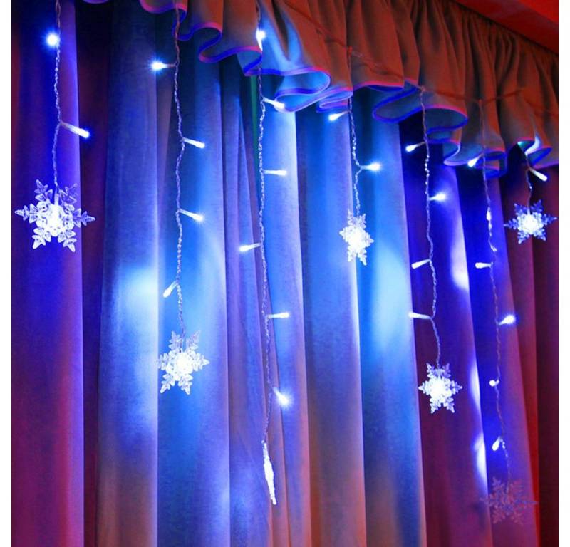 Sunicol Lichterkette Schneeflocke Weihnachtendeko LED Lichtervorhang, 8 Modi, Timer, 1.8M, mit Stecker, Warmweiß, Weiß, Mehrfarbig, Blau Sunicol Lichterkette Schneeflocke Weihnachtendeko LED Lichtervorhang, 8 Modi, Timer, 1.8M, mit Stecker, Warmweiß, Weiß, Mehrfarbig, Blau von Sunicol