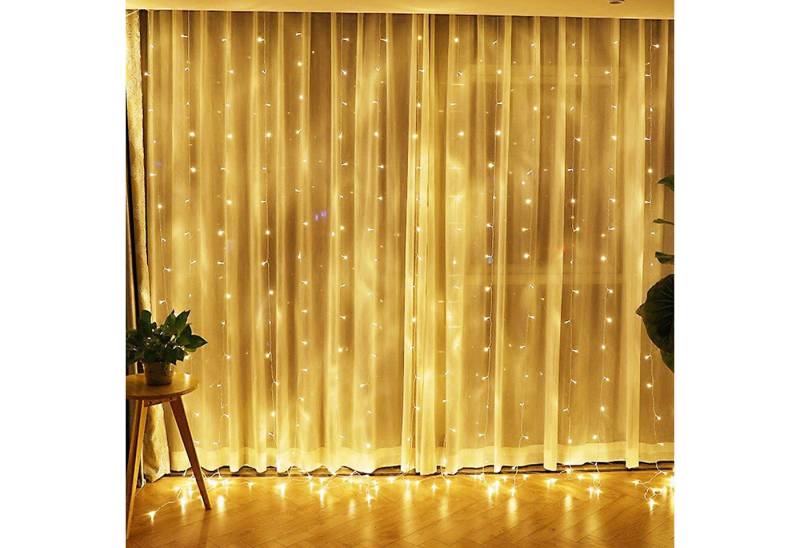 Sunicol Lichterkette 3x3M lichtervorhang, 31V DC, Warmweiß für Hochzeit Weihnachten Party, 300-flammig, 8 Modi, Timer,Energieeinsparung Sunicol Lichterkette 3x3M lichtervorhang, 31V DC, Warmweiß für Hochzeit Weihnachten Party, 300-flammig, 8 Modi, Timer,Energieeinsparung von Sunicol
