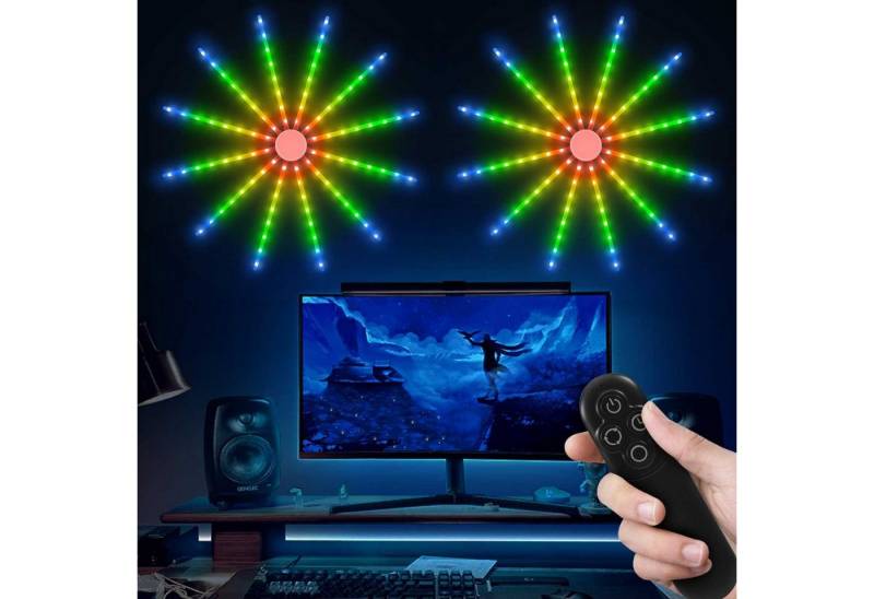 Sunicol LED Nachtlicht LED Feuerwerk Lichterkette,RGB Starbust Licht Wand Hängende Lichter, Timer von Sunicol