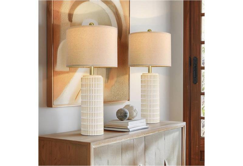 Sunicol LED Schreibtischlampe Dimmable Keramiktischlampe mit Fernbedienung, Nachtlicht, 2er Set, Leinenlampenschirm, für Schlafzimmer, Wohnzimmer, Büros Sunicol LED Schreibtischlampe Dimmable Keramiktischlampe mit Fernbedienung, Nachtlicht, 2er Set, Leinenlampenschirm, für Schlafzimmer, Wohnzimmer, Büros von Sunicol