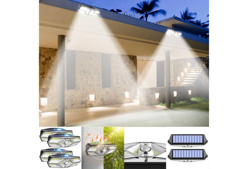 Sunicol LED Solarleuchte 104 LEDs Außen Wandleuchte mit Bewegungsmelder, drahtlos, Kaltweiß, 3 Arbeitsmodi, für Patio Garten Veranda Rasen Hinterhof Garage von Sunicol