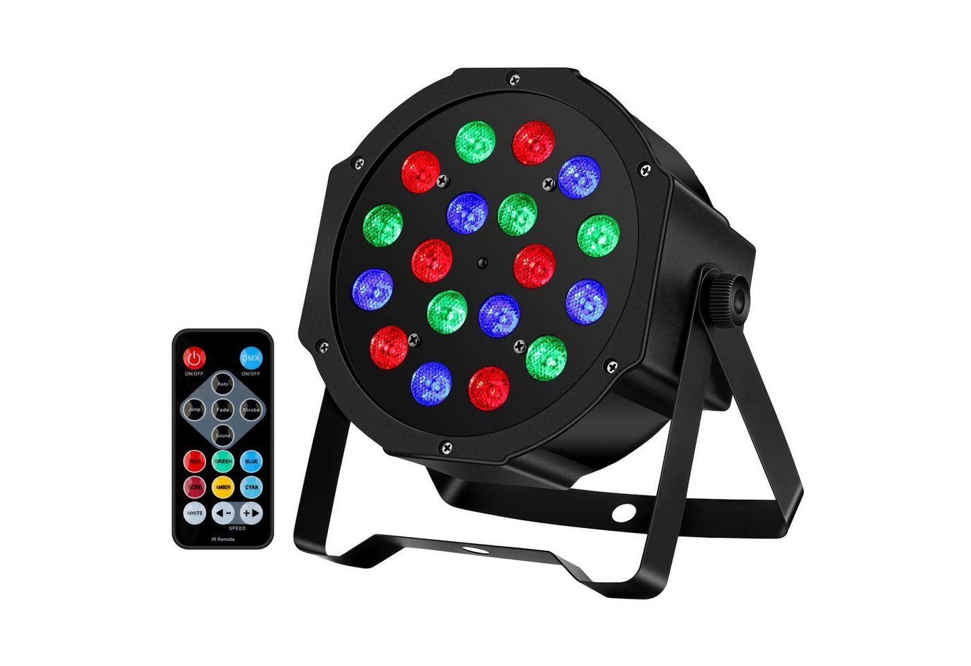 Sunicol LED-Sternenhimmel RGB Bühnenlicht Partylicht mit DMX und Fernbedienung DJ Projektor, 18 LEDs, 7 Lichtmodi Strahler DJ Licht Party Club Beleuchtungen von Sunicol
