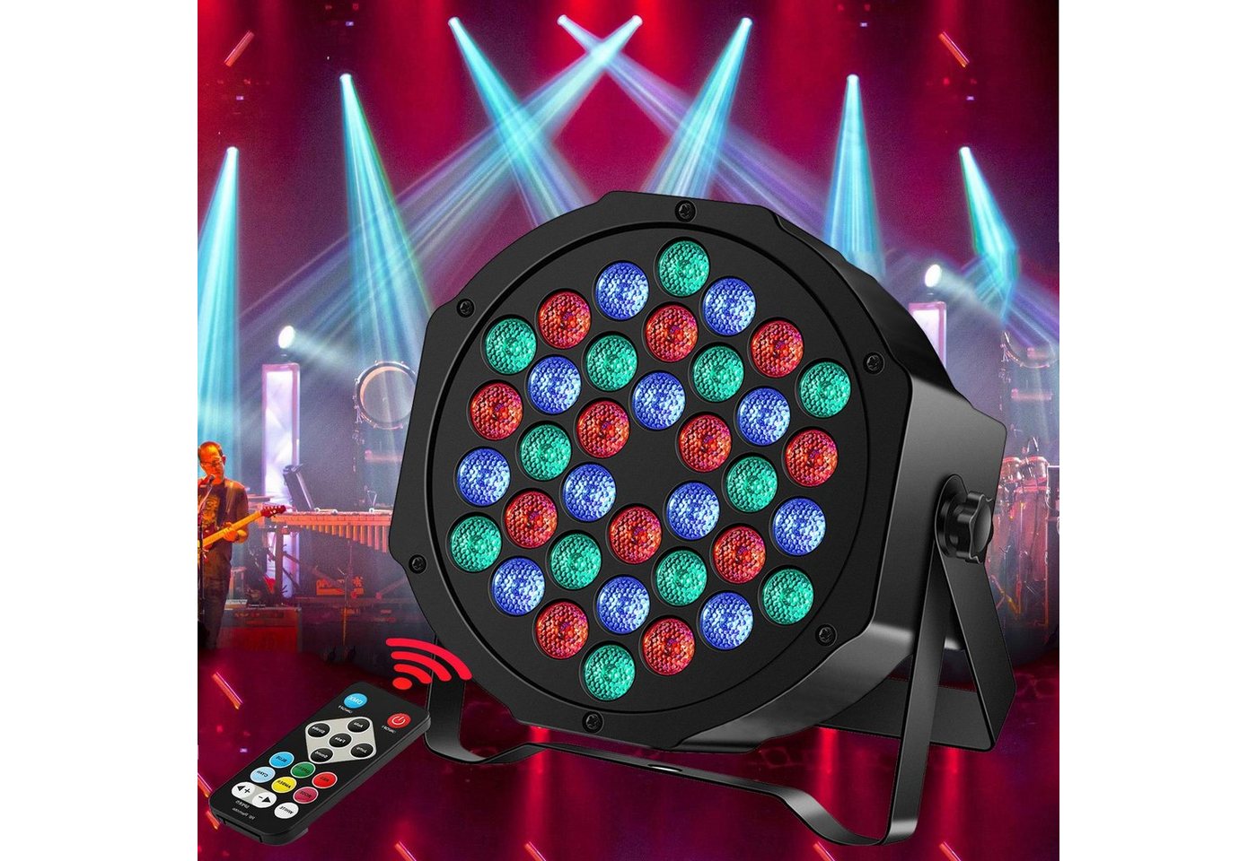 Sunicol LED-Sternenhimmel RGB Bühnenlicht Partylicht mit DMX und Fernbedienung DJ Projektor, 36LEDs, 7 Lichtmodi Strahler DJ Licht Party Club Beleuchtungen Sunicol LED-Sternenhimmel RGB Bühnenlicht Partylicht mit DMX und Fernbedienung DJ Projektor, 36LEDs, 7 Lichtmodi Strahler DJ Licht Party Club Beleuchtungen von Sunicol