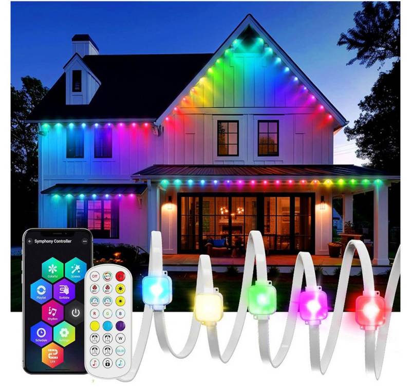Sunicol LED Stripe Smart RGBIC Wasserdicht Permanente Außenbeleuchtung, 15M/30M, Musik Sync, Timer, APP & Fernsteuerung LED Strip für Garten, Party Sunicol LED Stripe Smart RGBIC Wasserdicht Permanente Außenbeleuchtung, 15M/30M, Musik Sync, Timer, APP & Fernsteuerung LED Strip für Garten, Party von Sunicol