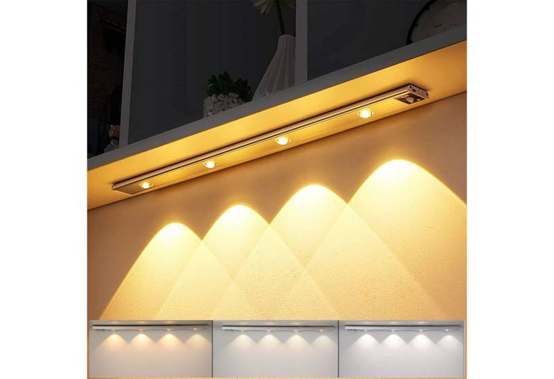 Sunicol LED Unterbauleuchte Dimmbar Schrankbeleuchtung mit Bewegungsmelder, 3 Farbtemperaturen, Magnetisch, Wiederaufladbar für Küche Schlafzimmer Kleiderschrank von Sunicol