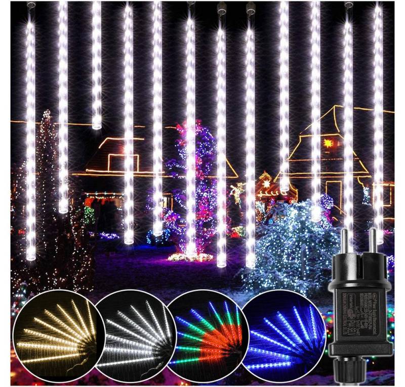 Sunicol Lichterkette LED Meteorschauer Lichterregen Schneefall Lichter, für Party Garten Balkon Baum Weihnachten Deko, 8 Röhren von Sunicol