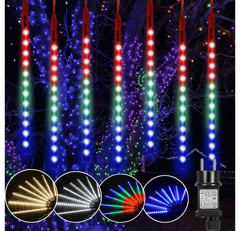 Sunicol Lichterkette LED Meteorschauer Lichterregen Schneefall Lichter, für Party Garten Balkon Baum Weihnachten Deko, 8 Röhren von Sunicol