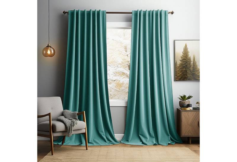 Sunicol Vorhang 2er Set Samtvorhänge Kräuselband Verdunkelungsvorhang, Blickdicht Velvet Gardinen für Schlafzimmer Wohnzimmer von Sunicol