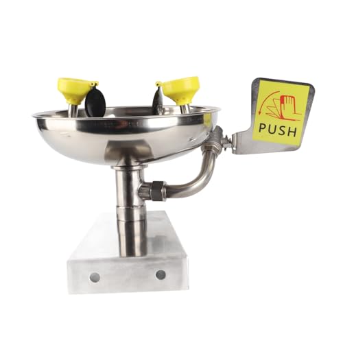 Double Nozzle Eye Wash Station Stainless Steel Wall Mount Emergency Eye Washer Sink with Safety Sign von Sunicon