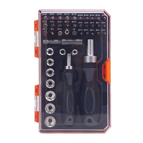 Ratchet Screwdriver Set, 42 in 1 Professional Rotatable Handles with Storage Case Cr V Steel High Hardness Bits for Home Repair Workshop Tools von Sunicon