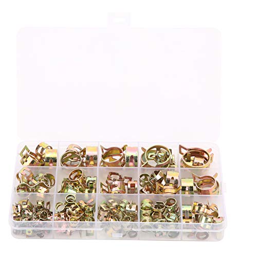 Sunicon 115pcs Schlauchklemme, gefärbte Zinkplattierung Federklammel Wasserrohrluftrohrverschluss 6-22 mm von Sunicon