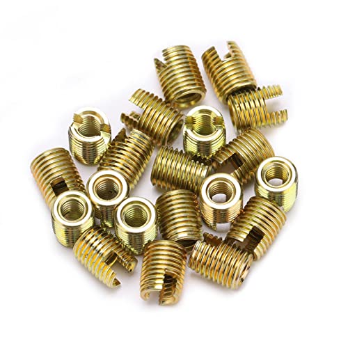 Sunicon 20 Stück 302 Kohlenstoffstahl selbstschneidendes Gewindeeinsatz-Zubehör (Innen M2 x 0,4 Außen M4,5 x 0,5) (Inner M4*0.7, outer M6.5 * 0.75, length 8mm) von Sunicon