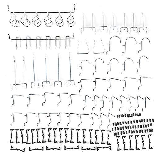 Sunicon 51 Stcs Pegboard -Haken, plattierter Hang -Haken -Kombinationskit für Hammerschlüsselzellen von Sunicon