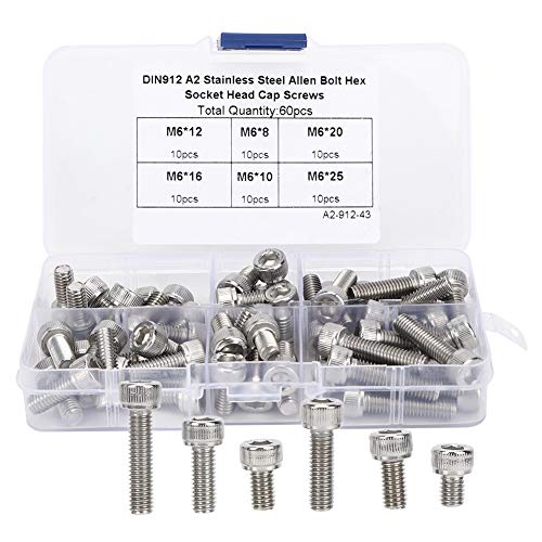 Sunicon 60pcs Cap Set, Hex Socket Edelstahl 304 für die Elektronikindustrie mit Kunststoffbox von Sunicon