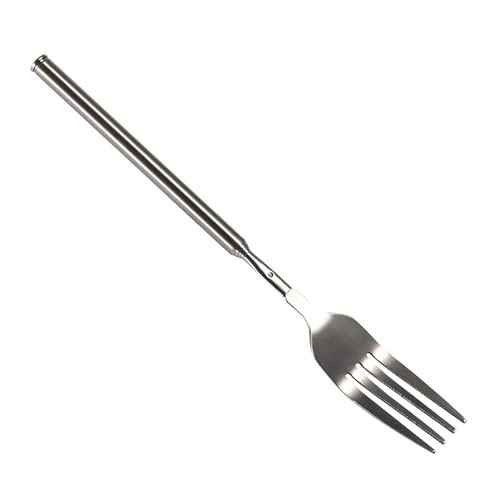Sunicon Ausziehbare Gabel, BBQ Teleskop Gabel Lange Edelstahl Teleskopgabel, Besteck Lange Griff Ausziehbar 22,1– 64,6cm Grill Gabel Besteckgabeln, für Toasten Abendessen Obst Dessert von Sunicon
