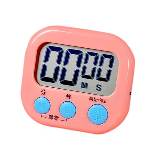 Sunicon Digitaler Küchentimer, magnetischer Countdown-Timer für die Küche, lauter Alarm, Stoppuhr, große Ziffern, Timer, Eieruhr, Küche, magnetische Stoppuhr (Pink) von Sunicon