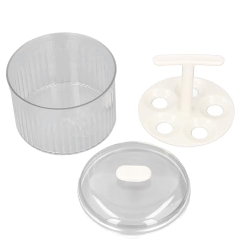 Sunicon Fleischbällchen-Maker, extrudierte 5-Loch-Handpresse, transparenter Fleischbällchen-Maker für die Küche, extrudiertes Fleischbällchen-Herstellungswerkzeug mit Deckel, (Cream White) von Sunicon