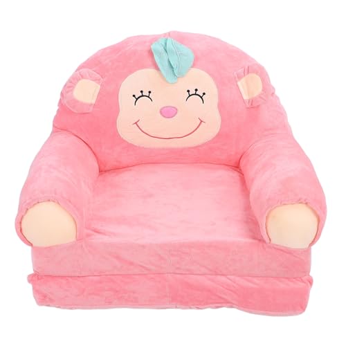 Sunicon Kinder-Klappsofa, weiches Plüsch-Kindersofa, Kinder-Lounge-Stuhl für Zuhause, Kindergarten, AFFE (Pink) von Sunicon