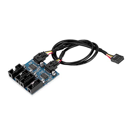 Sunicon Motherboard 9 Pin USB Header Stecker 1 auf 4 Buchse Verlängerung Splitterkabel USB 9 Pin Stecker von Sunicon