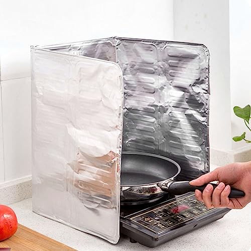 Sunicon Spritzschutz Faltbar Herd, Kochen Schallwand Küche Spritzschutz Aluminiumfolie Antihaft Spritzschutz Schutz Öl Gasherd Abdeckung Herdschutz Herd-Spritzschutz Spritzschutz für Küche von Sunicon