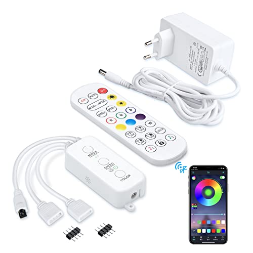 Sunity Bluetooth LED Streifen Steuerung mit Netzteil (2 Anschlüsse Mit 12V Netzteil) von Sunity