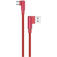 2A Micro-USB Ladekabel 90 Grad Winkelstecker 2 Meter Datenkabel Datentransfer Kabel Ladegerät in Rot - Sunix von Sunix