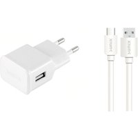 Netzteil Ladegerät 2A Micro-USB Tragbares Reiseladegerät Steckdose 1,2m Kabel kompatibel mit Smartphones. Android Smartphones in Weiß - Sunix von Sunix