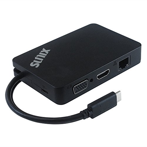 Sunix CCV50PB Mini Multi Dockingstation Plus Strom mit USB 3.0 / Gigabit Ethernet/VGA/HDMI von Sunix