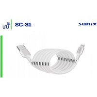 Selbstorganisierender magnetischer iOS usb Kabel 2.4A 1m Fast Charging Schnell Ladekabel in Weiß - Sunix von Sunix