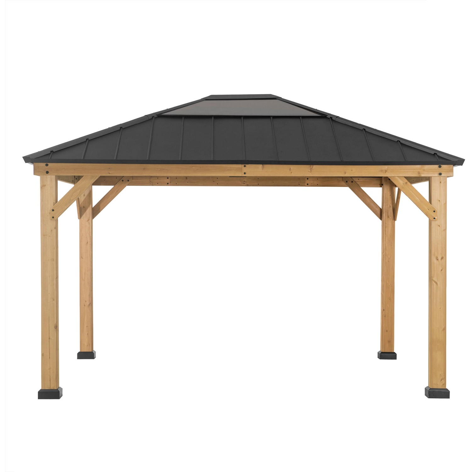 Sunjoy Gazebo Bruri Zedernholz 393 cm x 335 cm Anthrazit von Sunjoy